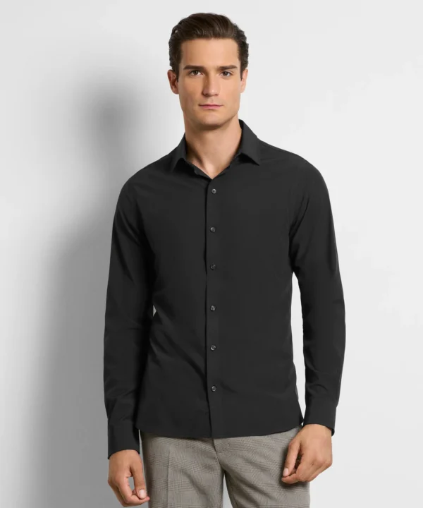 360 Comfort Long Sleeve Button Up Top Solid - Slim Fit